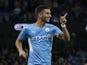 Manchester City's Ferran Torres celebrates scoring against Wycombe Wanderers on September 21, 2021