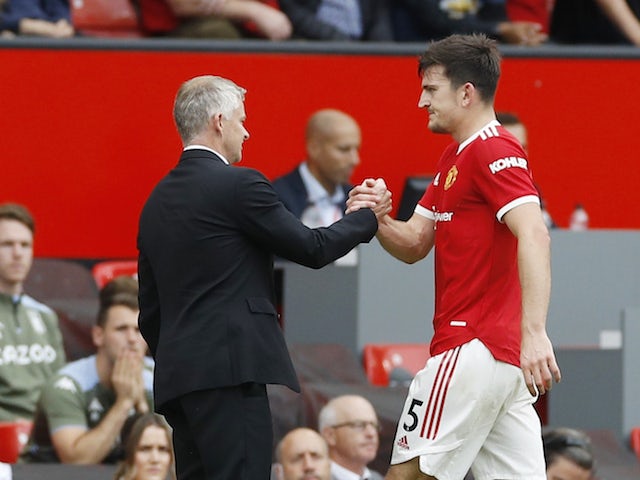 Manchester United captain Harry Maguire is substituted after picking up an injury against Aston Villa on September 25, 2021