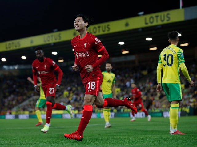 Takumi Minamino scores twice as Liverpool clip Canaries' wings in Carabao Cup