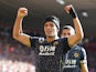 Wolverhampton Wanderers' Raul Jimenez celebrates scoring against Southampton on September 26, 2021