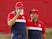 Team USA's Xander Schauffele and Dustin Johnson celebrate winning the Ryder Cup on September 26, 2021