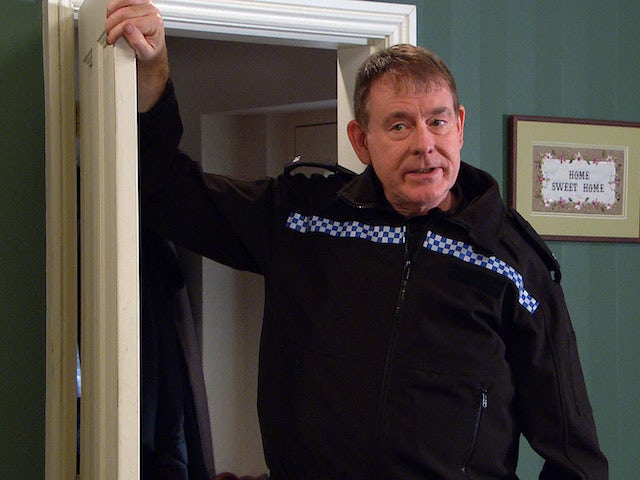 PC Swirling on the second episode of Emmerdale on September 30, 2021