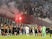 The match between Marseille and Galatasaray is stopped as Galatasaray fans clash with police on September 30, 2021