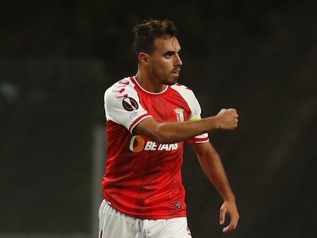 Braga's Ricardo Horta celebrates scoring their second goal on September 30, 2021