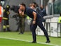 Sampdoria coach Roberto D'Aversa gives instructions to his players on September 26, 2021