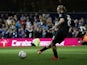 Everton's Tom Davies misses a penalty during the shootout on September 21, 2021