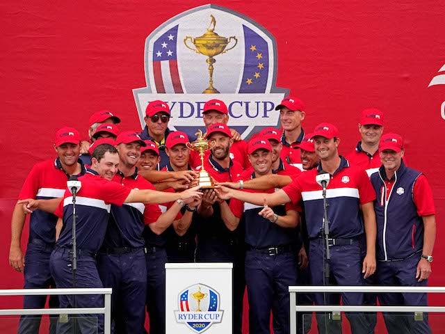 USA celebrate their record Ryder Cup win - Monday's sporting social