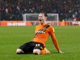 Hull City's Keane Lewis-Potter celebrates after Middlesbrough's Joe Lumley scores an own goal