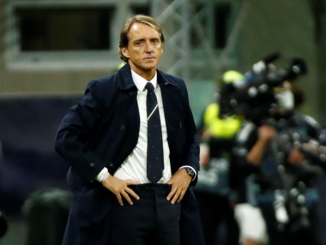 Trenér Itálie Roberto Mancini fotografoval 6. října 2021