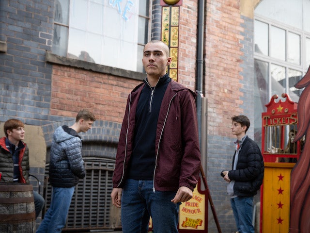 Corey on the first episode of Coronation Street on October 18, 2021