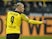 Borussia Dortmund's Erling Braut Haaland celebrates scoring their third goal on October 16, 2021