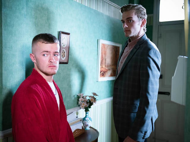 Liam and Peter on EastEnders on October 18, 2021