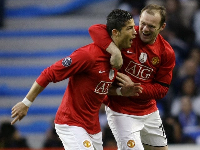 Cristiano Ronaldo and Wayne Rooney celebrate in 2009