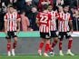 Sheffield United's Lys Mousset celebrates scoring their first goal with teammates on October 16, 2021