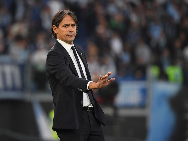 Inter Milan coach Simone Inzaghi on October 16, 2021