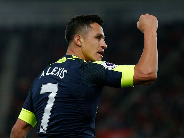 Alexis Sanchez pictured for Arsenal in 2017