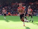 Armando Broja celebrates scoring for Southampton against Burnley on October 23, 2021