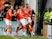 Blackpool's Gary Madine celebrates scoring his side's second goal on October 23, 2021