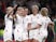 England's Bethany Mead celebrates scoring their third goal with teammates on October 23, 2021