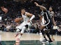 Milwaukee Bucks forward Giannis Antetokounmpo drives to the basket in the second half against the Brooklyn Nets on October 20, 2021