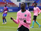 Barcelona's Ousmane Dembele reacts in May 2021