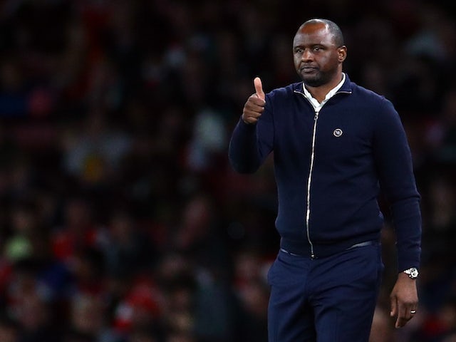 Crystal Palace manager Patrick Vieira pictured on October 18, 2021