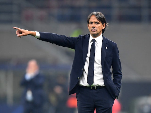 Inter Milan coach Simone Inzaghi on October 19, 2021