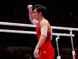 Zhang Boheng pictured in the Men's All-Around Final at the World Artistic Gymnastics Championships on October 22, 2021