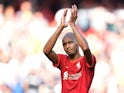Liverpool's Fabinho applauds fans after the match on September 18, 2021