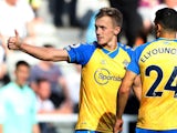 Southampton's James Ward-Prowse celebrates scoring their second goal against Newcastle United on August 28, 2021