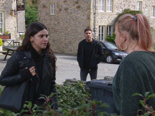 Meena and Amy on the second episode of Emmerdale on November 18, 2021
