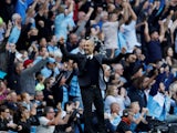 Pep Guardiola celebrates his first victory in charge of Manchester City on August 13, 2016
