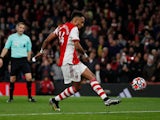 Pierre-Emerick Aubameyang in action for Arsenal on October 22, 2021