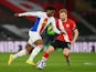 Crystal Palace's Eberechi Eze in action with Southampton's Stuart Armstrong May 11, 2021