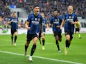 Inter Milan's Joaquin Correa celebrates scoring against Udinese on October 31, 2021