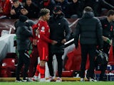Roberto Firmino walks off injured for Liverpool in November 2021