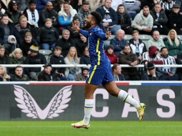 Reece James celebrates scoring for Chelsea in October 2021