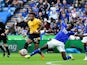 Wolverhampton Wanderers' Adama Traore in action with Leicester City's Wilfred Ndidi, August 14, 2021