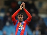 Wilfried Zaha celebrates after the match, October 30, 2021