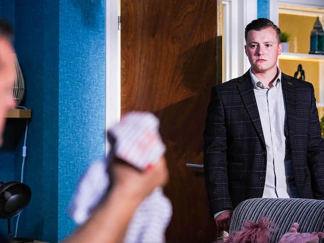 Aaron on the second episode of EastEnders on November 16, 2021