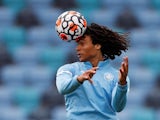 Manchester City's Nathan Ake during the warm up before the match, July 27, 2021