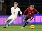 England Under-21s midfielder Cole Palmer in action with Czech Republic's Pavel Sulc on November 11, 2021