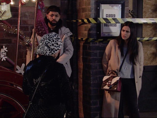Zeedan and Alya on the second episode of Coronation Street on December 6, 2021