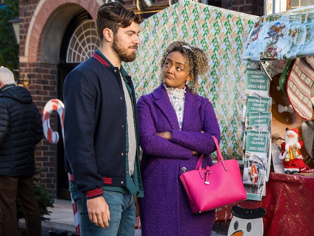 Curtis and Emma on the first episode of Coronation Street on December 6, 2021
