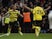 Watford's Joshua King celebrates scoring against Manchester United in November 2021