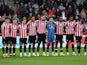 Brentford players lineup before the match, November 6, 2021