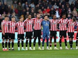 Brentford players lineup before the match, November 6, 2021
