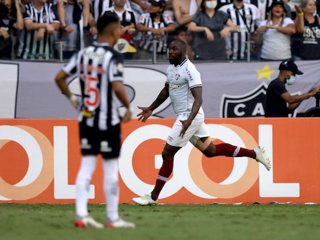 Fluminense's Manoel celebrates scoring their first goal on November 28, 2021