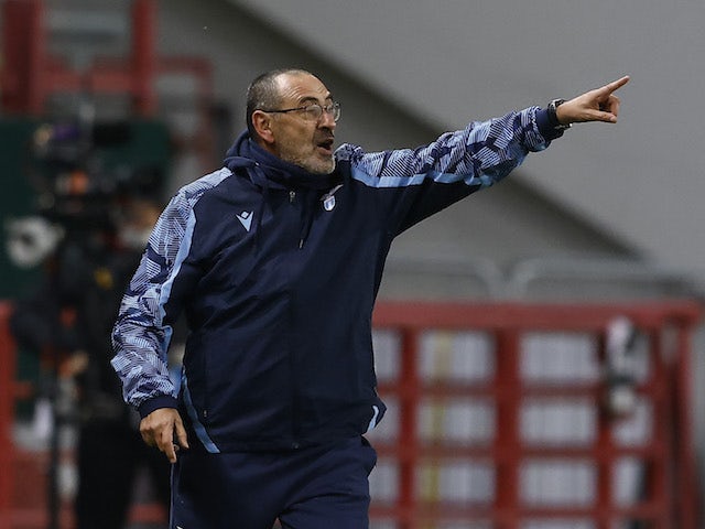 Lazio coach Maurizio Sarri during the match on November 25, 2021