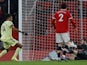Manchester United's David de Gea saves from Arsenal's Pierre-Emerick Aubameyang on December 2, 2021